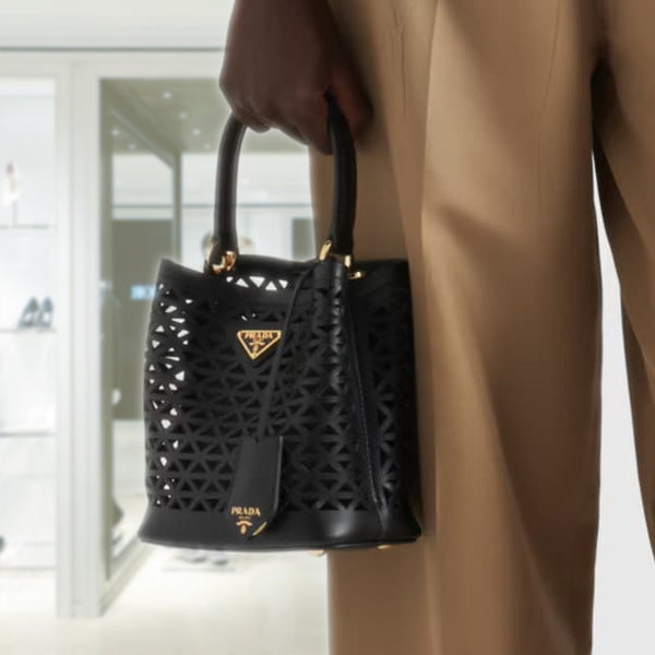 Prada Panier leather mini-bag with cut-out motif