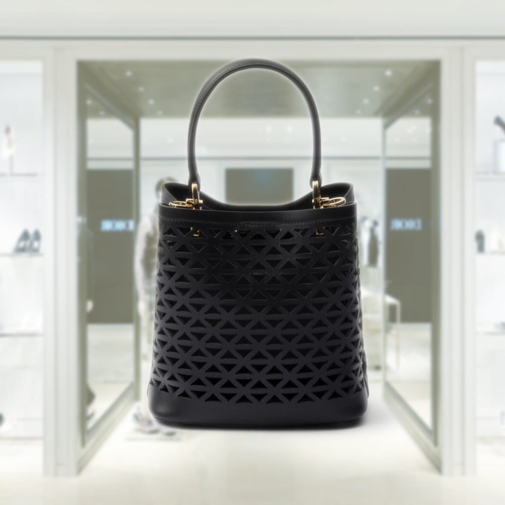 PRADA Prada Panier leather mini-bag with cut-out motif