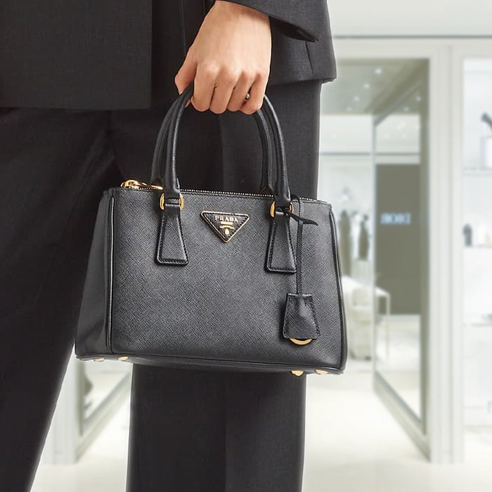 Prada Galleria Saffiano Leather Black Prada Mini Bag Prada