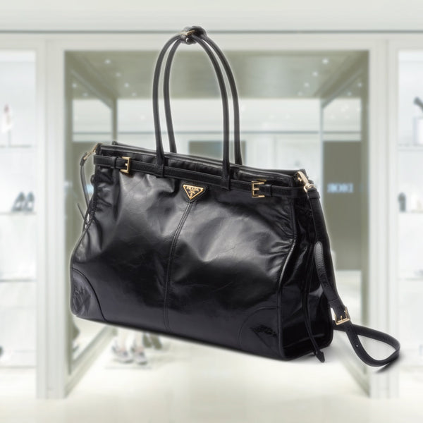 Large leather handbag