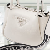 Leather mini handbag with zipper closure