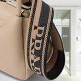 Leather mini handbag with zipper closure