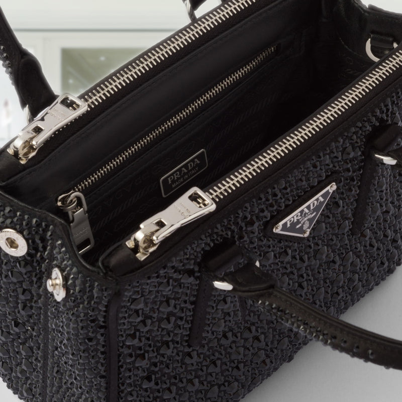 Prada Galleria satin mini-bag with crystals