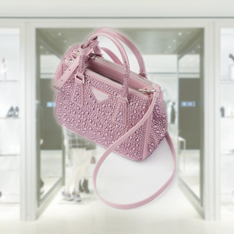 Prada Mini Galleria Pink PRADA Prada Galleria Satin Mini-bag With