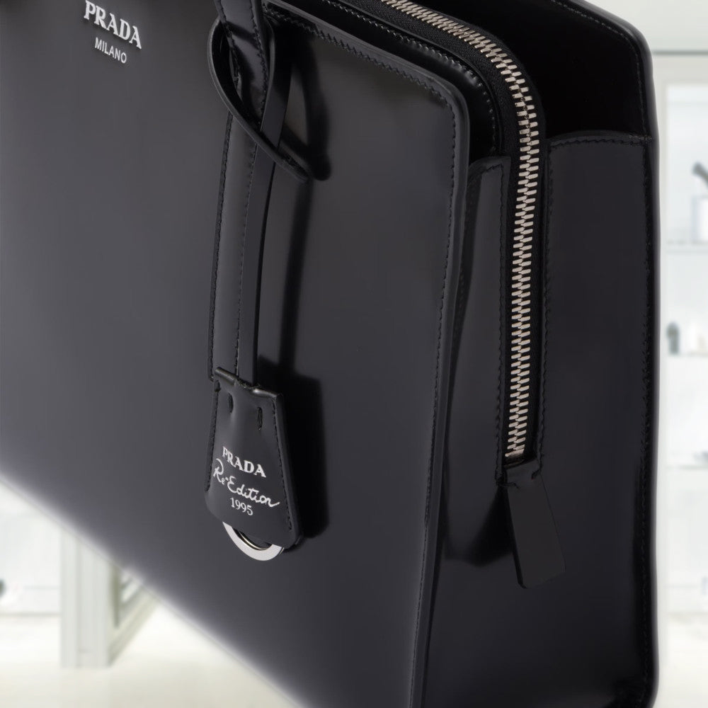 PRADA Prada Re-Edition 1995 brushed-leather medium handbag