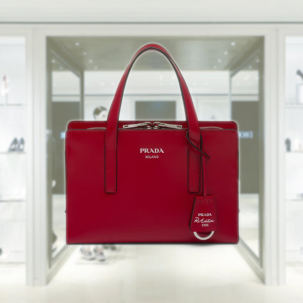 トートバッグ PRADA SS23 BORSA A MANO (1BA357/ZO6 F0ZCM FELCE) PRADA Prada Re-Edition 1995 brushed-leather mini handbag