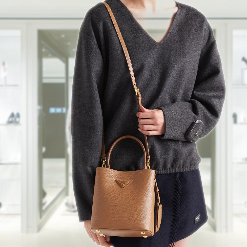 PRADA Small Saffiano Leather Prada Panier Bag PRADA Small Saffiano Leather Prada Panier Bag