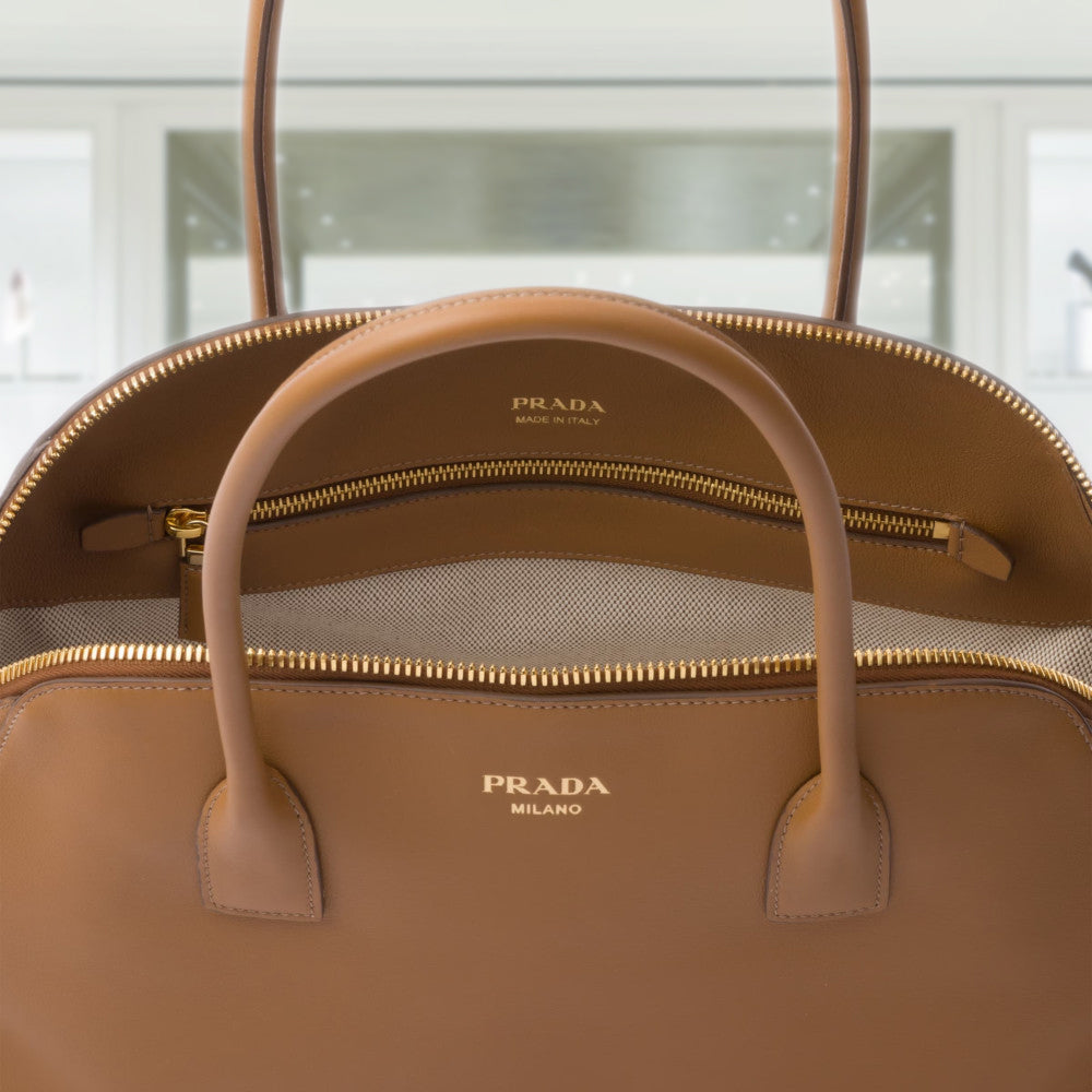 PRADA シッフ 大きい トトハック 1BG522VOOO2CYS F03BH PRADA Medium leather tote bag with zipper closure
