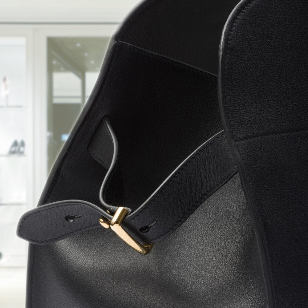 PRADA Large leather tote bag with buckles