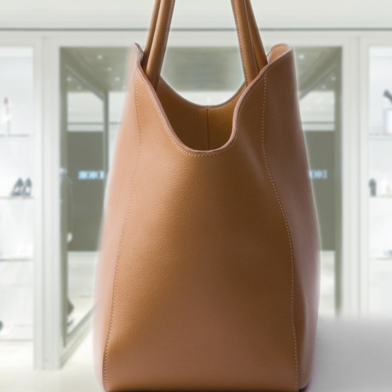 Large leather tote bag