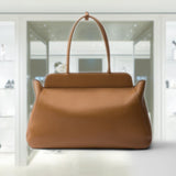 Large leather tote bag