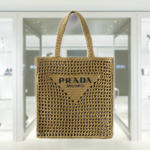 【関税＆送料込み】Prada Crochet Tote Bag Prada Crochet Tote Bag | Blue | FARFETCH