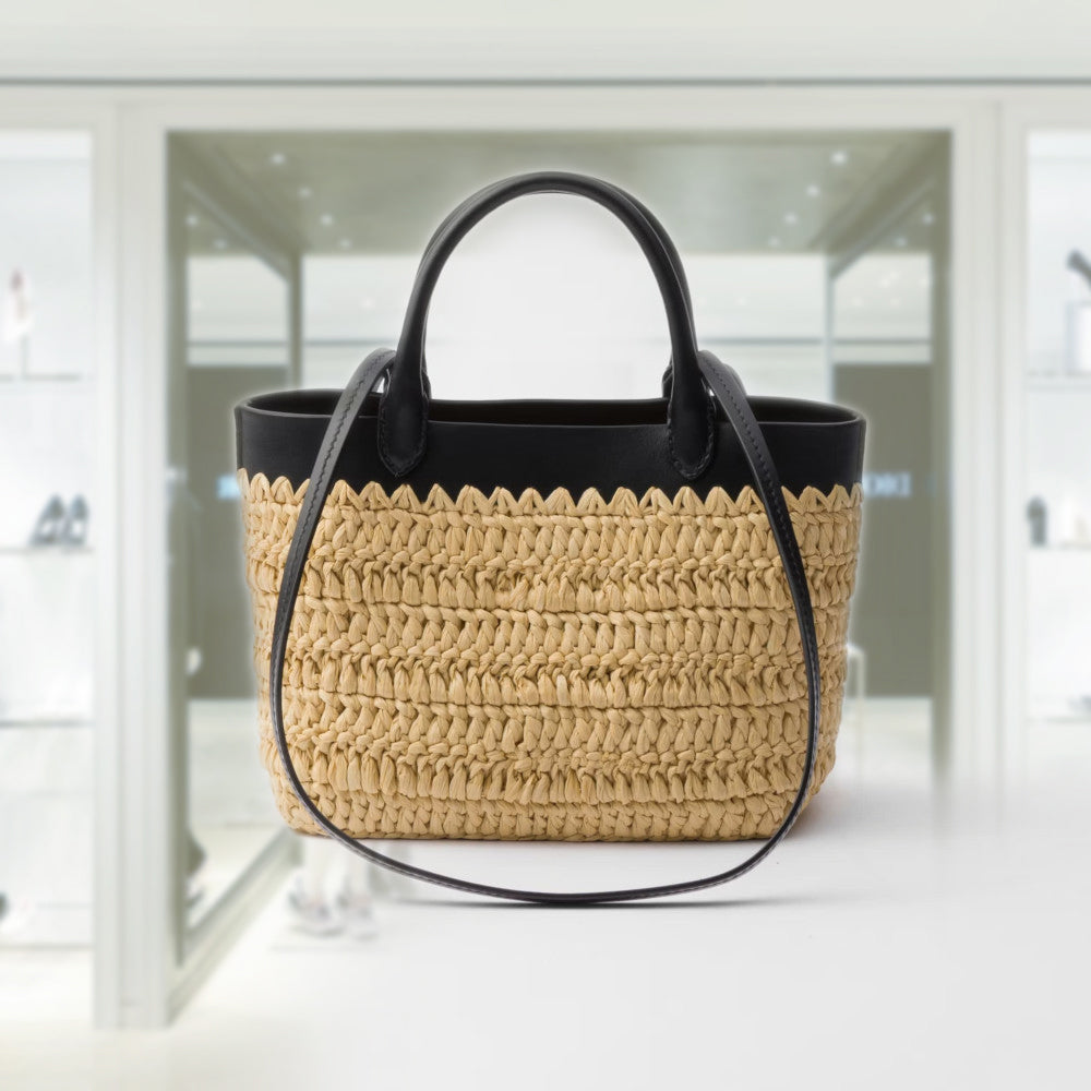 ▼ハーリップトゥ Vegan Leather-Trimmed Mini Tote taupe / brown】Palma Mini Tote Bag