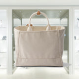 Large linen blend tote bag