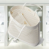 Large perforated leather tote bag