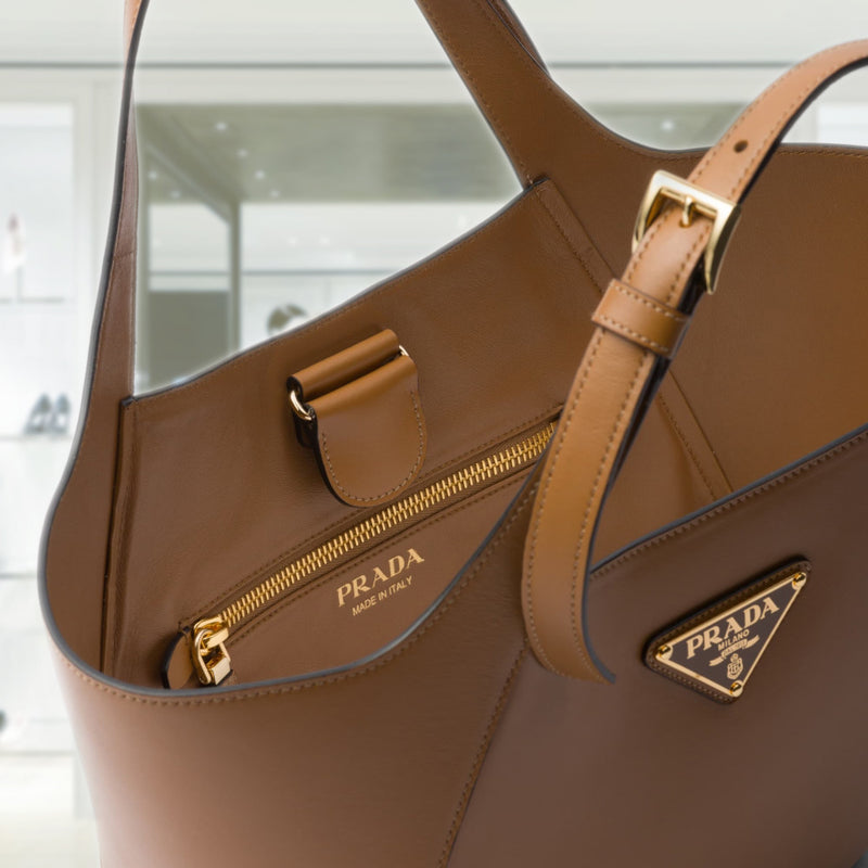 Prada medium leather tote bag