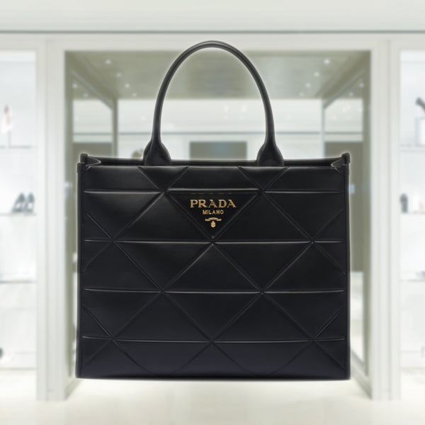 Large leather Prada Symbole bag with topstitching