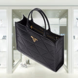 Large leather Prada Symbole bag with topstitching