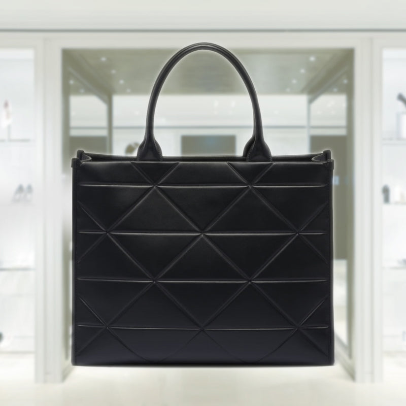 Large leather Prada Symbole bag with topstitching