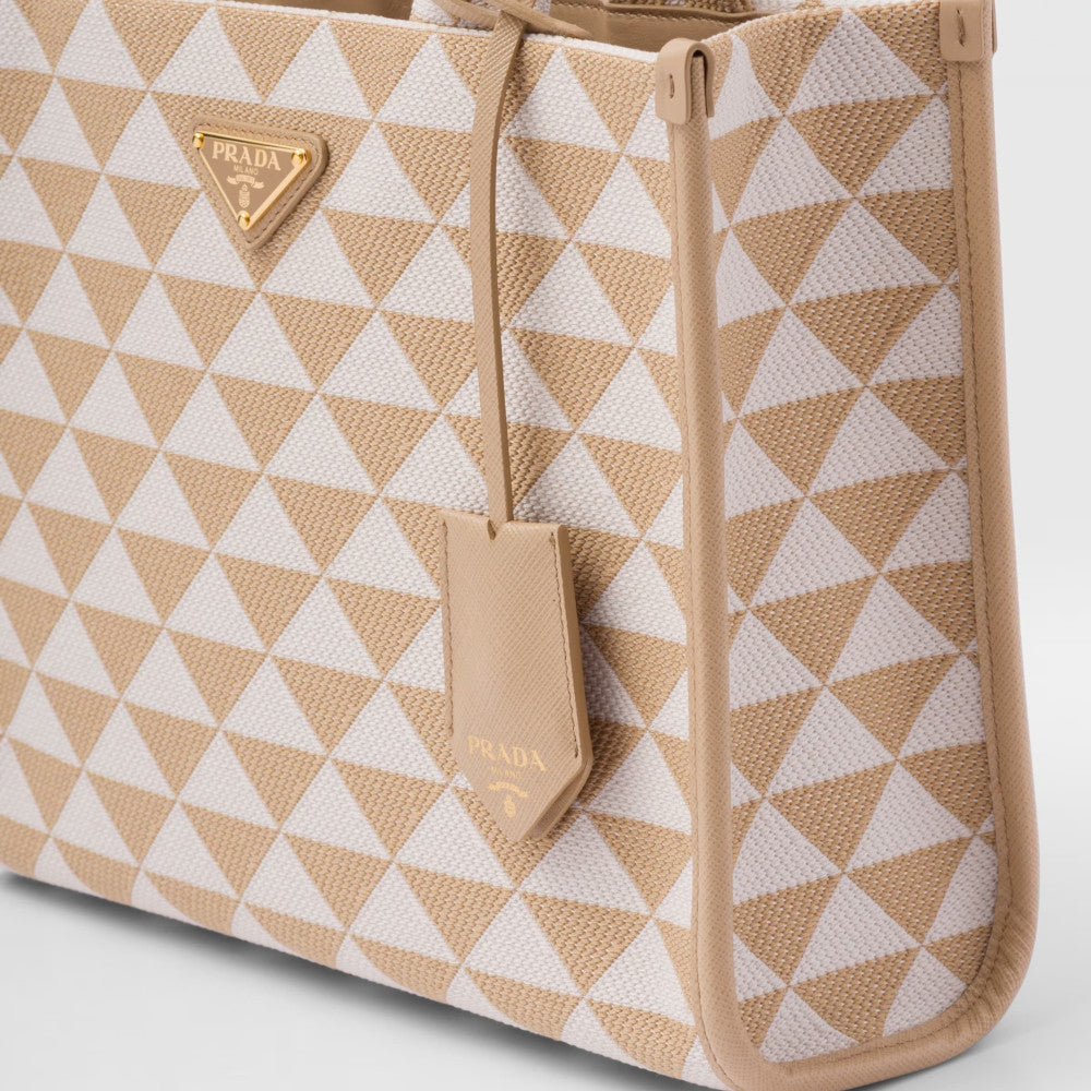 PRADA Small Prada Symbole embroidered fabric handbag