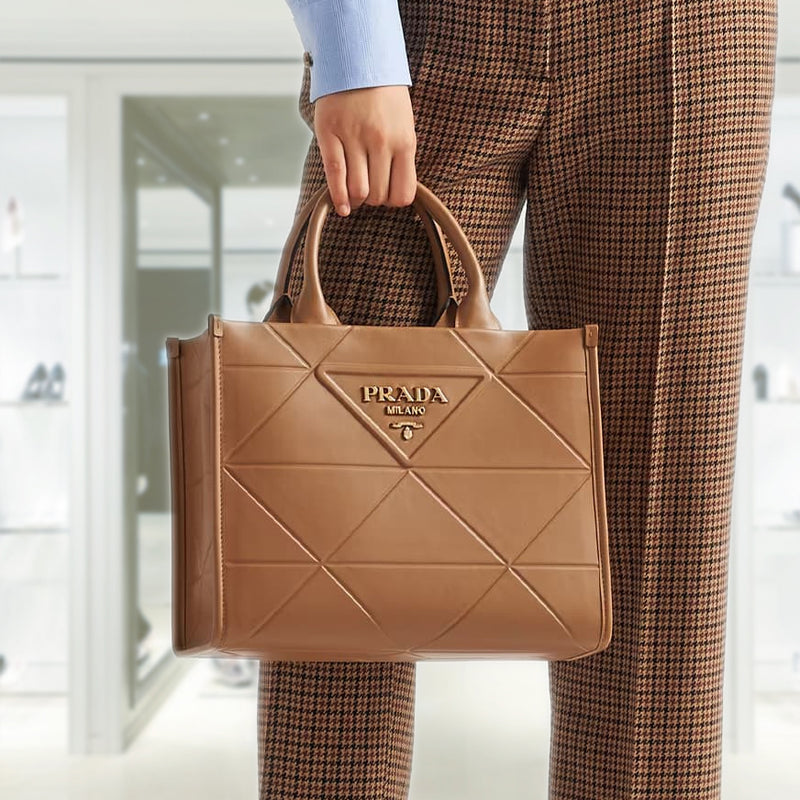 Small leather Prada Symbole bag with topstitching