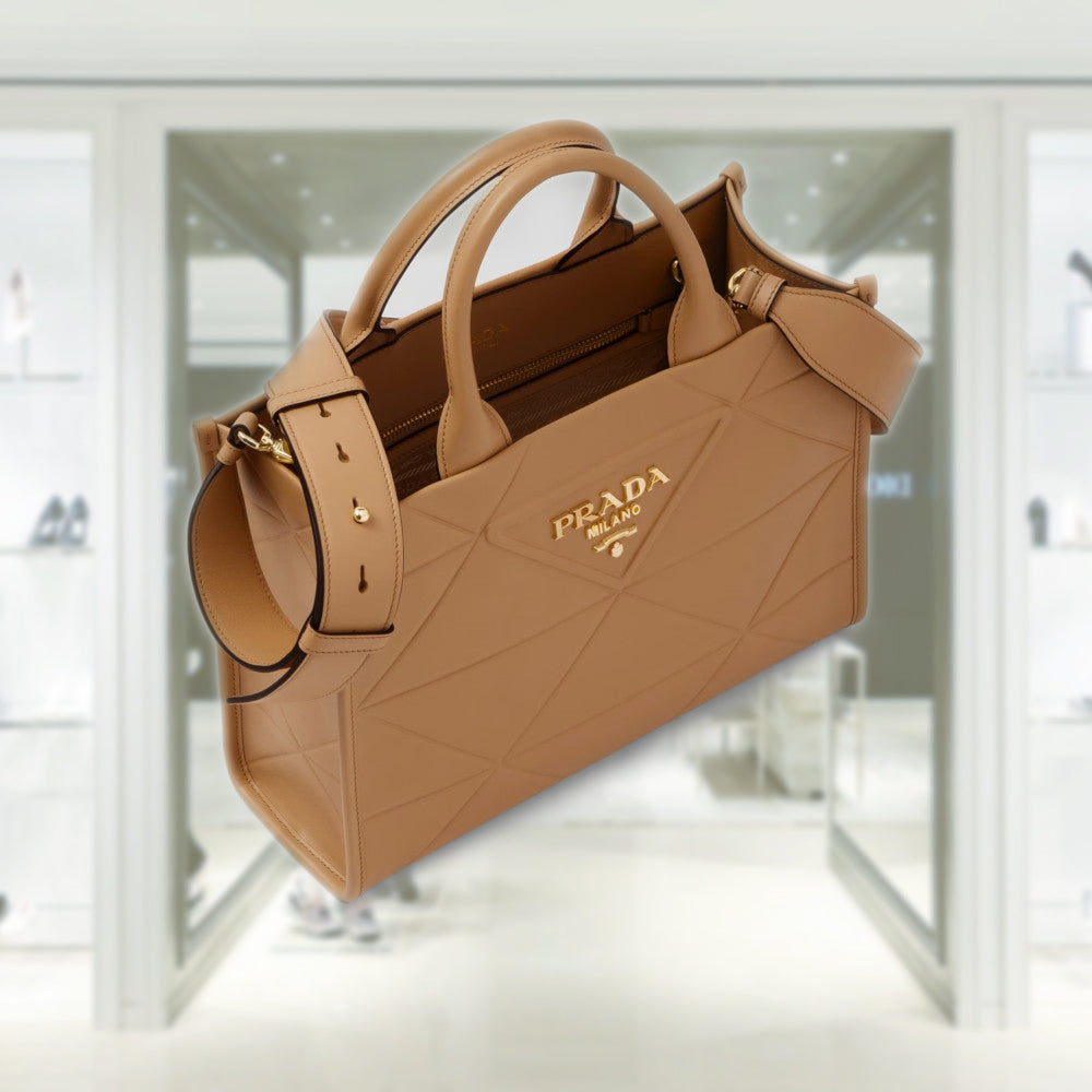 EXPRESS便可◎PRADA ストラップ付レザートートバッグ 1BA379 PRADA Small leather Prada Symbole bag with topstitching