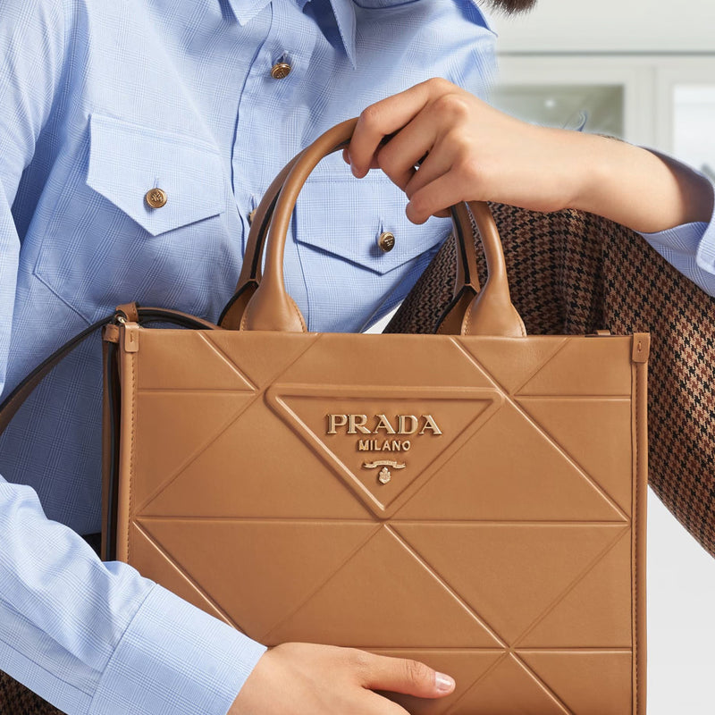 Small leather Prada Symbole bag with topstitching