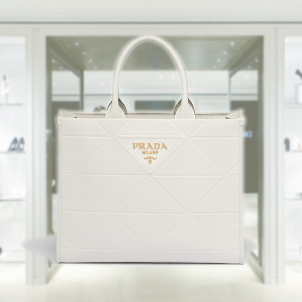 Medium leather Prada Symbole bag with topstitching