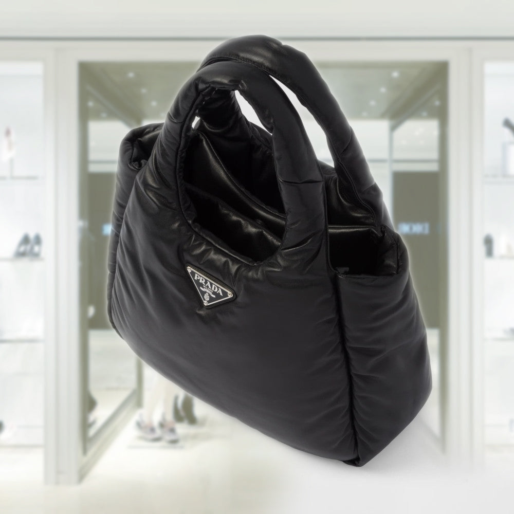 【PRADA】PADDED NAPPA DOUBLE-POUCH PRADA Nappa Soft Padded Small Double Handled Shoulder Bag