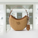 Wicker and leather Prada Arque bag