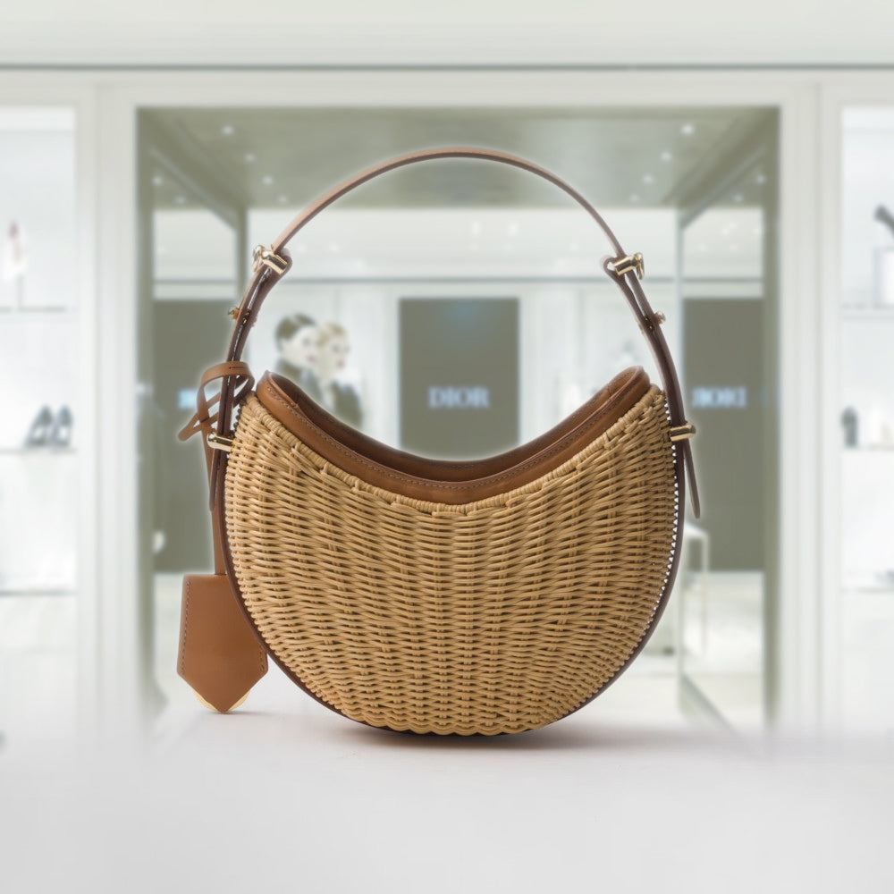 【PRADA】BIG SALE ★Wicker and leather アーケ バッグ Natural Wicker and leather Prada Arqué bag | PRADA
