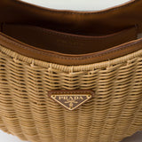 Wicker and leather Prada Arque bag