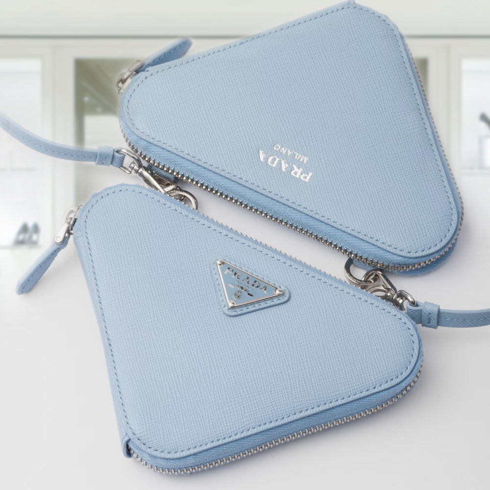 Prada Triangle Satin Mini Bag With Crystals - Luxe Du Jour