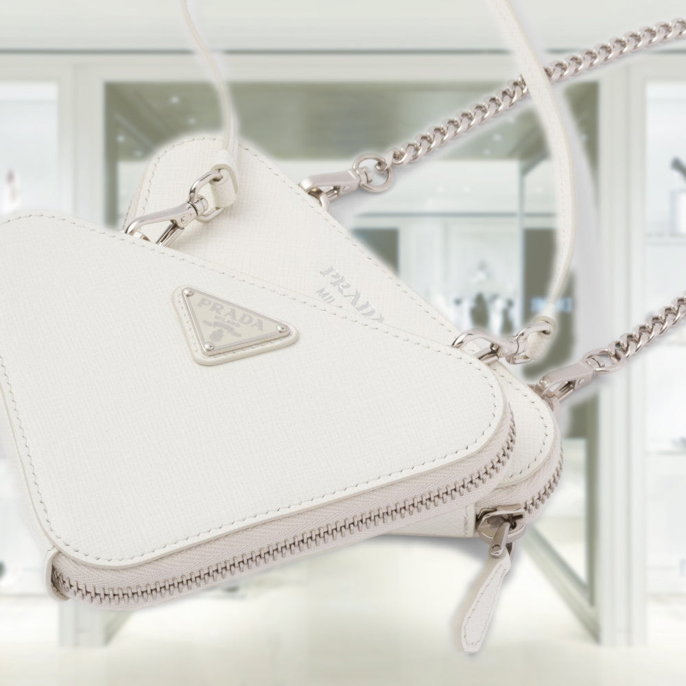 バッグ PRADA Heart mini pouch white Prada Heart Lock Mini Cross Body Bag in White | Hypebae