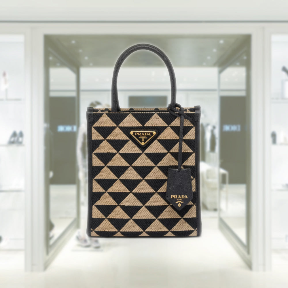 PRADA Prada Symbole embroidered fabric mini bag