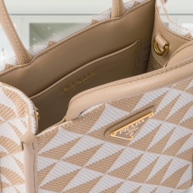 Prada Symbole embroidered fabric mini bag