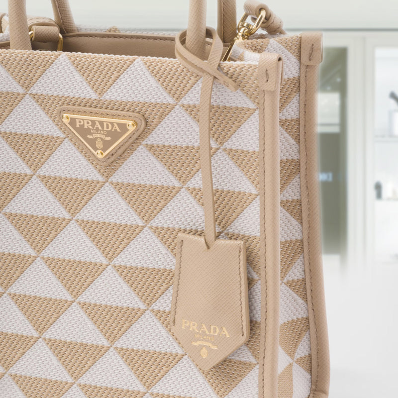 Prada Symbole embroidered fabric mini bag
