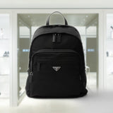 Re-Nylon and Saffiano leather backpack