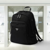 Re-Nylon and Saffiano leather backpack