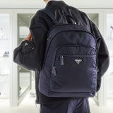 Re-Nylon and Saffiano leather backpack