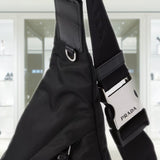 Re-Nylon and leather backpack