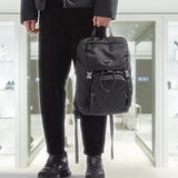 Re-Nylon and Saffiano leather backpack