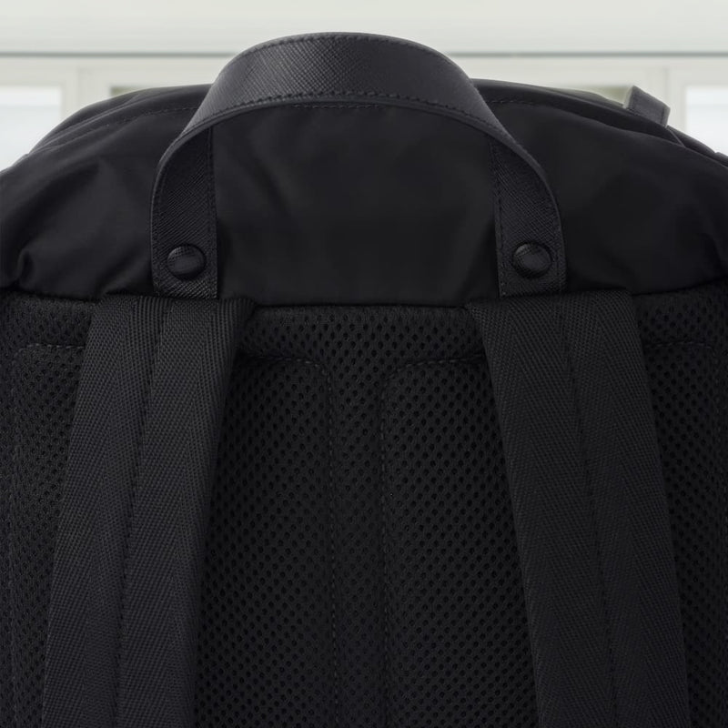 Re-Nylon and Saffiano leather backpack