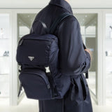 Re-Nylon and Saffiano leather backpack