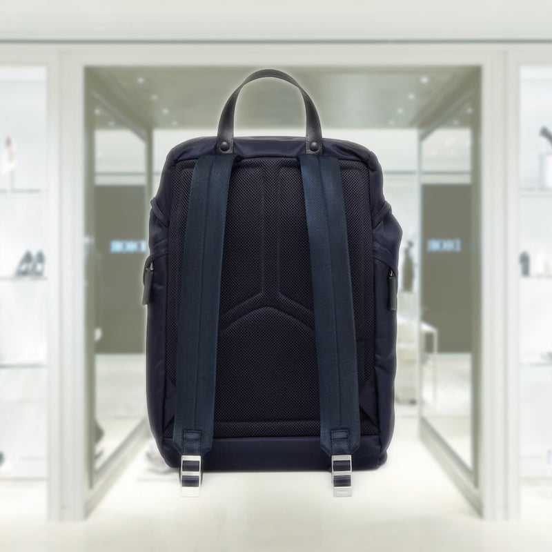 Re-Nylon and Saffiano leather backpack