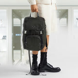 Re-Nylon and Saffiano leather backpack