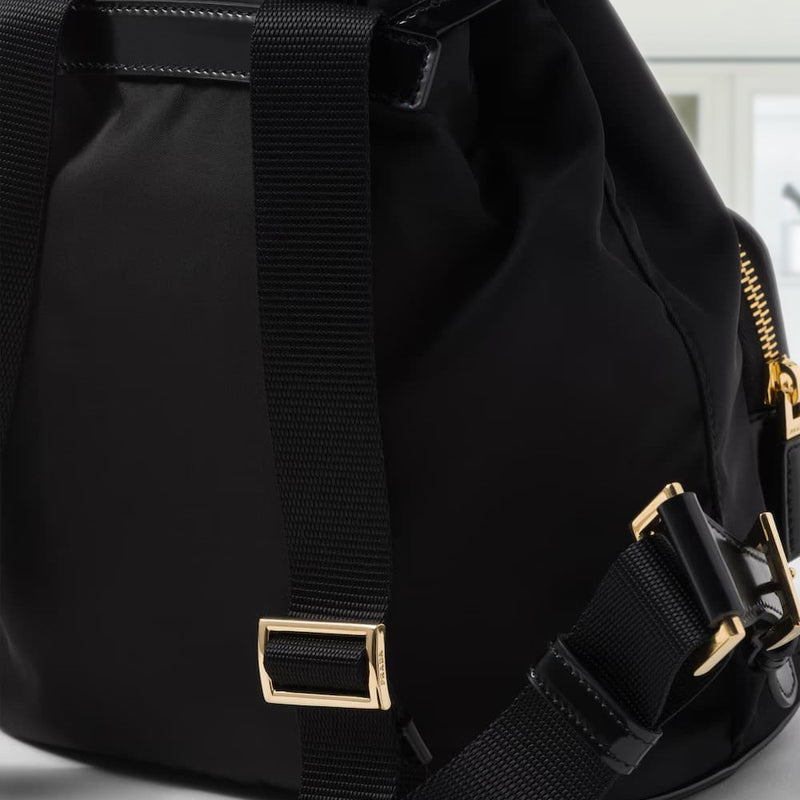 Medium Re-Nylon and brushed leather backpack