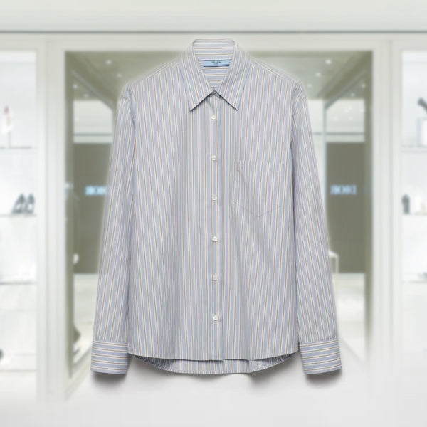 Striped poplin shirt