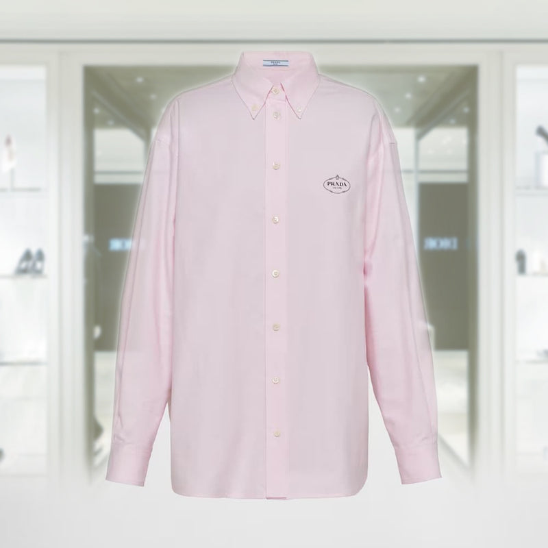 Embroidered Oxford cotton shirt