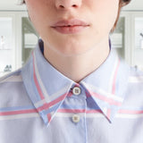 Checked cropped cotton shirt